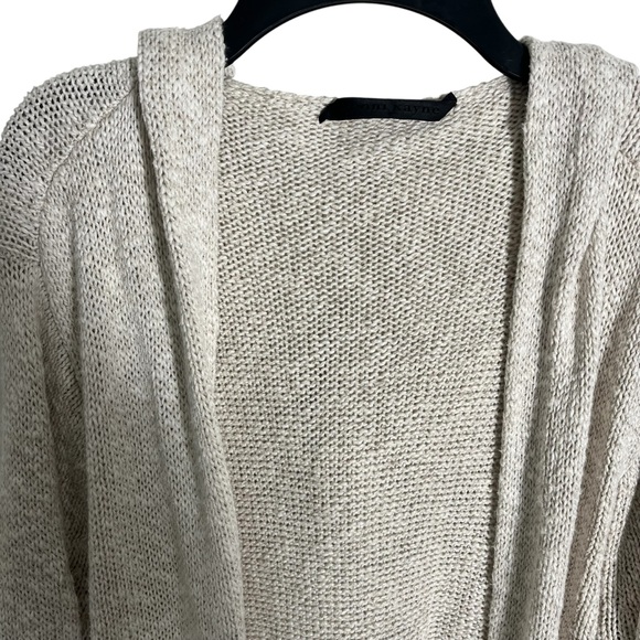 JENNI KAYNE Linen Cotton Hooded Sweater Cardigan Duster in Natural - Picture 5 of 12